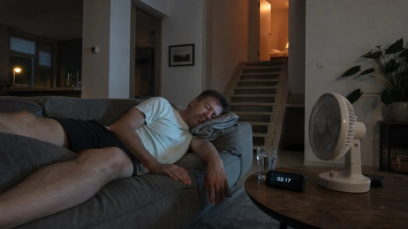 Te warme slaapkamer: slapen op de bank beneden omdat het boven niet afkoelt