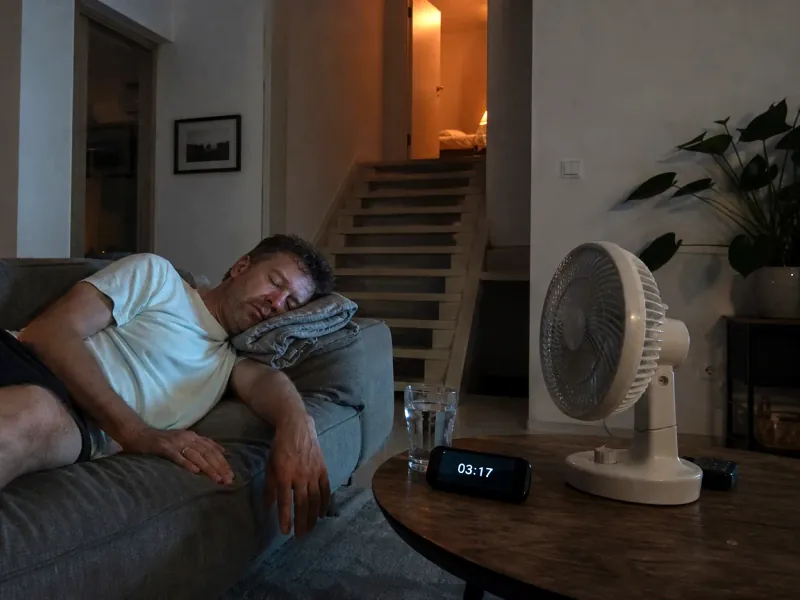 Te warme slaapkamer: slapen op de bank omdat het boven niet afkoelt